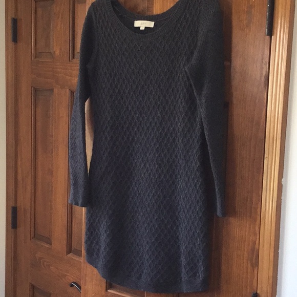 Loft Sweater Dress in Gray - Picture 2 of 7